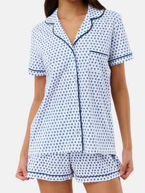 Roller rabbit blue heart polo pajamas